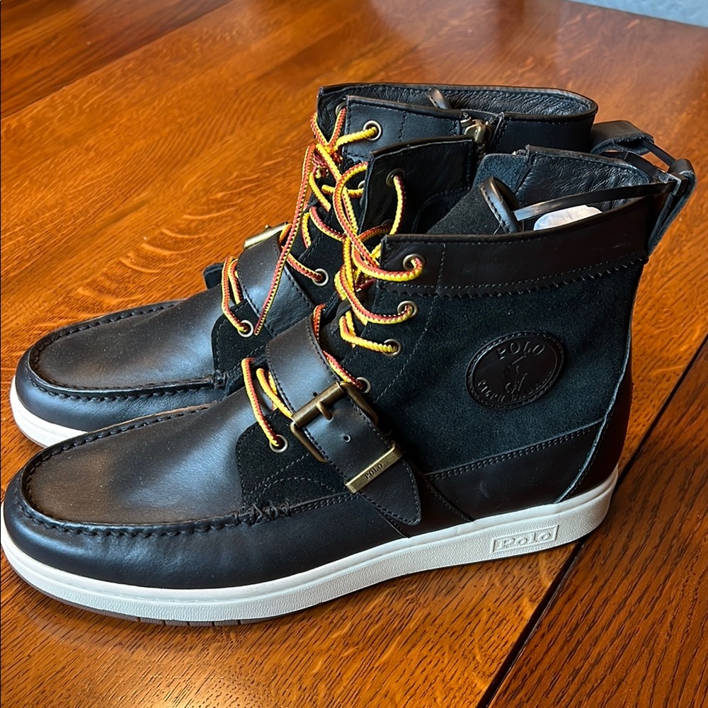 Polo by Ralph Lauren Black High-Top Leather Boots